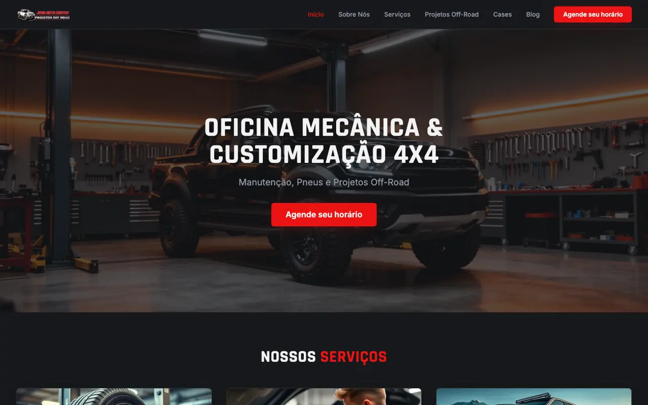 Site entregue para Jean Auto Center, versão desktop