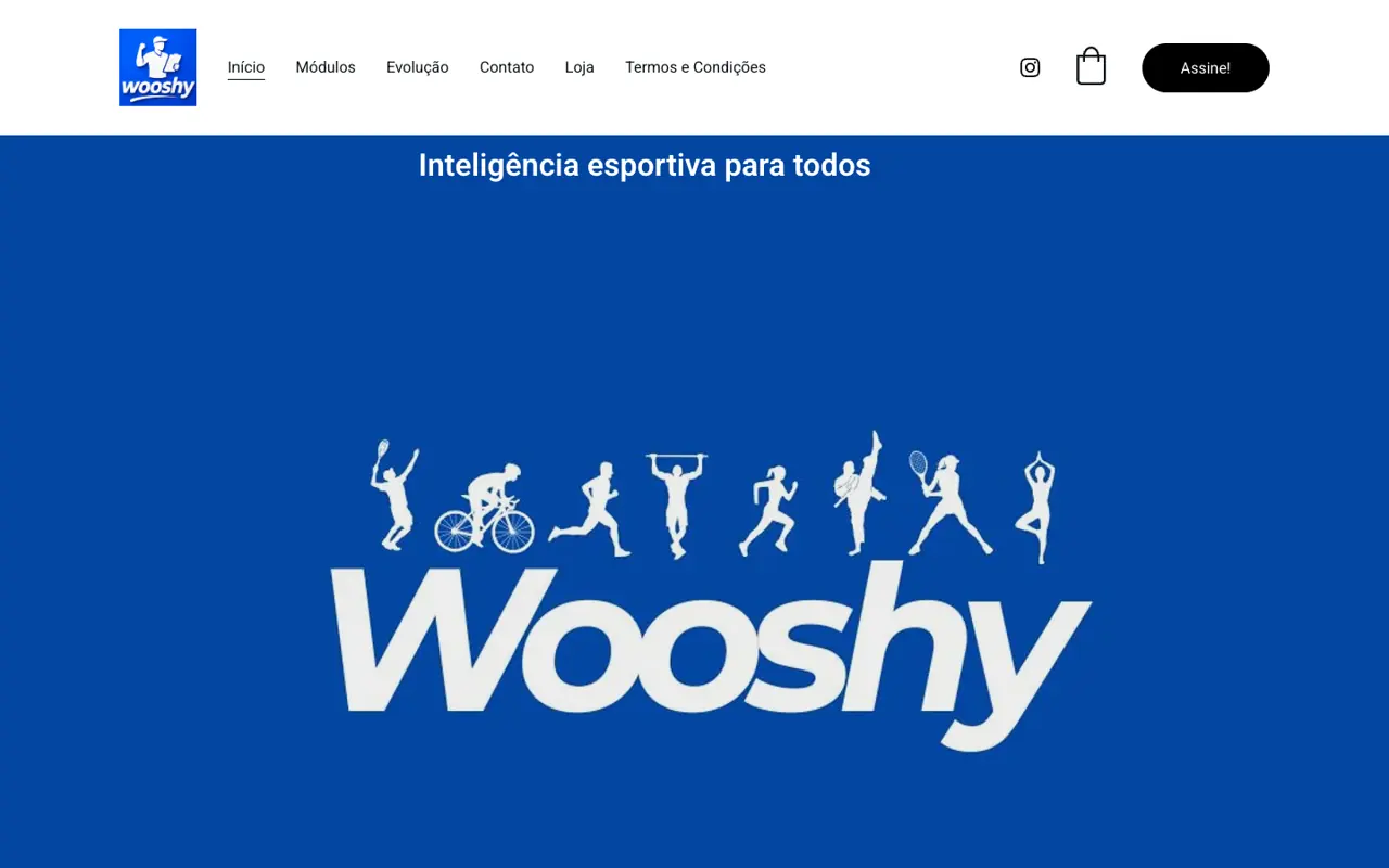 Site entregue para Wooshy, versão desktop
